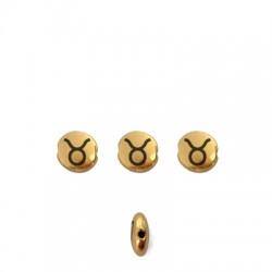 Perle en Zamak Signe du Zodiaque « Taureau » 7.6 Mm/3.3 mm Ø1.1 mm