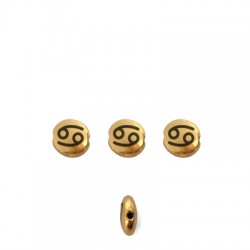 Zamak Bead Zodiac Sign "Cancer" 7.6mm/3.3mm Ø1.1mm