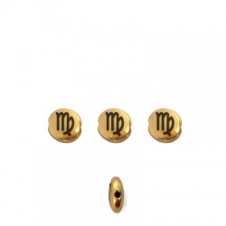 Perle en Zamak Signe du Zodiaque « Vierge » 7.6 Mm/3.3 mm Ø1.1 mm