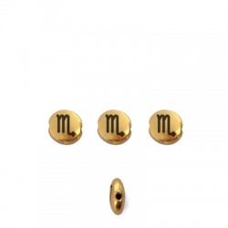 Μεταλλική Ζάμακ Χάντρα Ζώδιο "Σκορπιός" 7.6mm/3.3mm Ø1.1mm