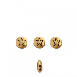 Perle en Zamak Étoile Ronde 7.6 Mm/3.3 mm Ø1.1 mm