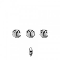 Zamak Bead Zodiac Signs "Aries" 7.6mm/3.3mm Ø1.1mm