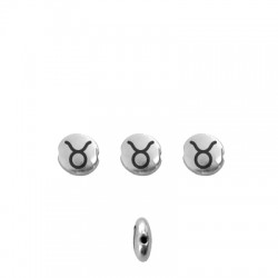 Perle en Zamak Signe du Zodiaque « Taureau » 7.6 Mm/3.3 mm Ø1.1 mm