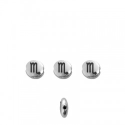 Zamak Bead Zodiac Sign "Scorpio" 7.6mm/3.3mm Ø1.1mm