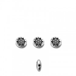 Perle Ronde en Zamak Mandala 7.6 Mm/3.3 mm Ø1.1 mm