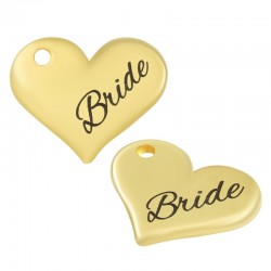 Charm cœur en Zamak « Bride » 18 x 15 mm Ø 1.8 mm
