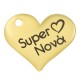 Ciondolo in Zamak a Forma di Cuore "Super Nona" 18x15 mm Ø1,8 mm
