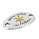 Connettore Smaltatoin Zama Tag ovale "Mars" con sole 11x18 mm