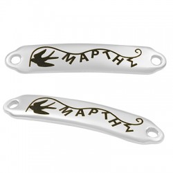 Barre en Métal/Zamak avec inscription "Μάρτης" et Hirondelle 7χ35mm