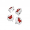999° Argento Anticato Placcato / Rosso