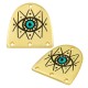 Enameled Zamak Connector Semicircle Evil Eye 20mm