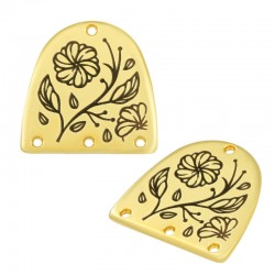 Conector de Metal Zamak Semicírculo con Flores 20mm