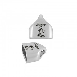 Embout en Zamak « Super Mom » 24 x 23 mm Ø 20.2 x 10.2 mm