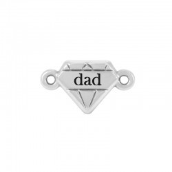 Conector de Metal Zamak Diamante "dad" 19x11mm