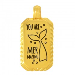 Ciondolo in Zama "YOU ARE MERMAZING" con coda da sirena 15x25 mm