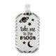 Étiquette Porte-Bonheur en Zamak « take me to the moon » avec Étoiles 15 x 25 mm