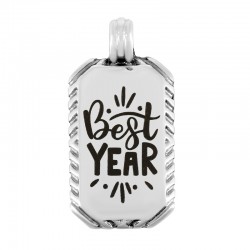 Étiquette Porte-Bonheur en Zamak « Best Year » 15 x 25 mm