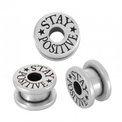 Bobine en Laiton « stay Positive » 15 x 9.2 mm Ø 5.2 mm