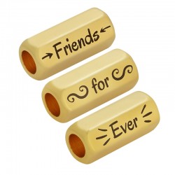 Brass Tube Hexagon "For Ever Friends" 8x19mm Ø5mm
