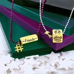 Tube Hexagonal en Laiton « For Ever Friends » 8 x 19 mm Ø 5 mm
