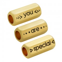 Brass Tube Hexagon "You are special" 8x19mm Ø5mm