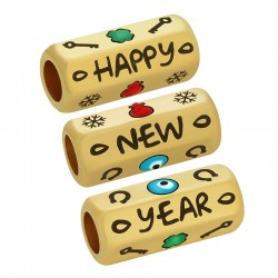Tubo Metallo Ottone Esagono "New Year" Smalto 8x19mm (Ø5mm)