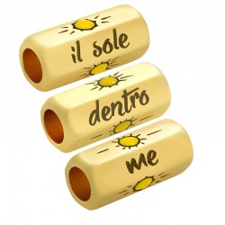 Tubo de Latón "Il Sole Dentro Me" Esmaltado 8x19mm (Ø5mm)