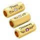 Tube Hexagonal en Laiton Émaillé « Peace » avec Fleur 8 x 19 mm Ø 5 mm