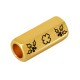 Enameled Brass Tube Hexagon with Evil Eye Angel 8x19mm Ø5mm