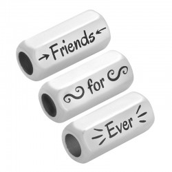 Tube Hexagonal en Laiton « For Ever Friends » 8 x 19 mm Ø 5 mm