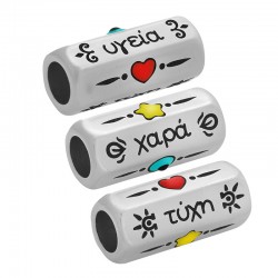 Tubo in Metallo Ottone Esagono Auguri Smaltato 8x19mm (Ø5mm)