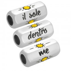 Tubo de Latón "Il Sole Dentro Me" Esmaltado 8x19mm (Ø5mm)