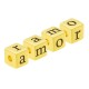 Μεταλλική Μπρούτζινη Xάντρα Κύβος "amor" 8mm Ø3mm