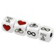 Perla in Ottone SmaltatoCubo Cuore Eternità 8 mm Ø3 mm