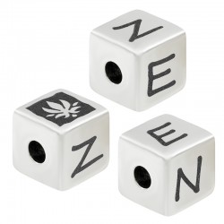 Μεταλλική Μπρούτζινη Xάντρα Κύβος "ZEN" Λωτός 8mm Ø3mm