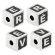 Brass Bead Cube "REVE" 8mm Ø3mm