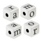 Cube en Perles de Laiton « amor » 8 mm Ø3 mm