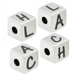 Brass Bead Cube "LACH" 8mm Ø3mm