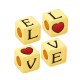 Cubo Metallo Ottone "Love" Smaltato e Cuore 10mm (Ø5.2mm)