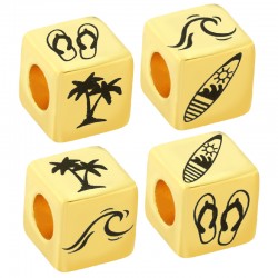 Brass Bead Cube Summer Designs 10mm Ø5.2mm
