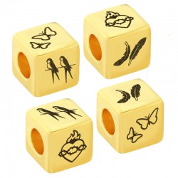 Cubo de Latón Golondrinas Corazón Mariposas 10mm (Ø5.2mm)