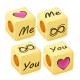 Cubo de Metal Latón "YOU ME" Corazón Esmaltado 10mm (Ø5.2mm)