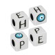 Cubo in Metallo Ottone "HOPE" con Occhio 10mm (Ø5.2mm)