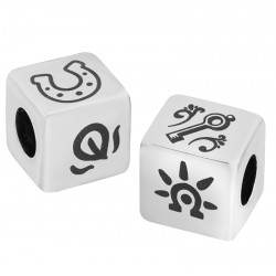 Cubo in Metallo Ottone Portafortuna Chiave 10mm (Ø5.2mm)