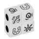 Brass Bead Cube with Luck Designs 10mm Ø5.2mm