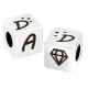 Brass Bead Cube "DAD" 10mm Ø5.2mm