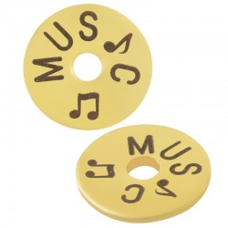 Entretoise Ronde en Laiton « Musique » avec note de Musique 15 Mm/1.6 mm Ø3.7 mm