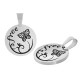 Breloque Ronde "Free Papillon" 15mm (Ø1.2mm) en Acier Inoxydable 304