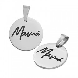 Ciondolo in Acciaio Inossidabile 304 "Mama" 15mm (Ø1.2mm)