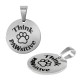 Breloque Ronde “think PAWsitive” 15mm/1.5mm en Acier Inoxydable 304